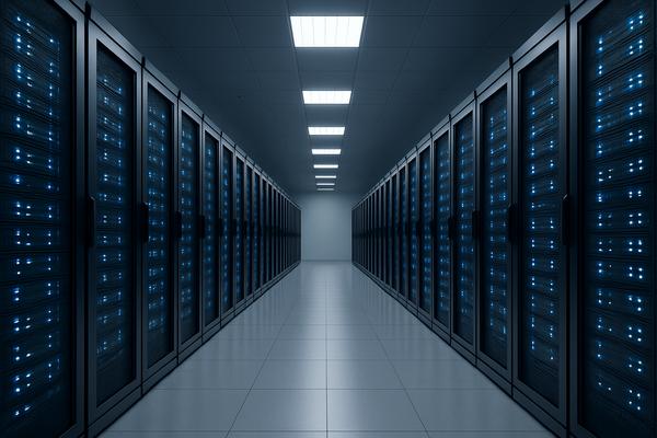 Modern data center with scalable server racks